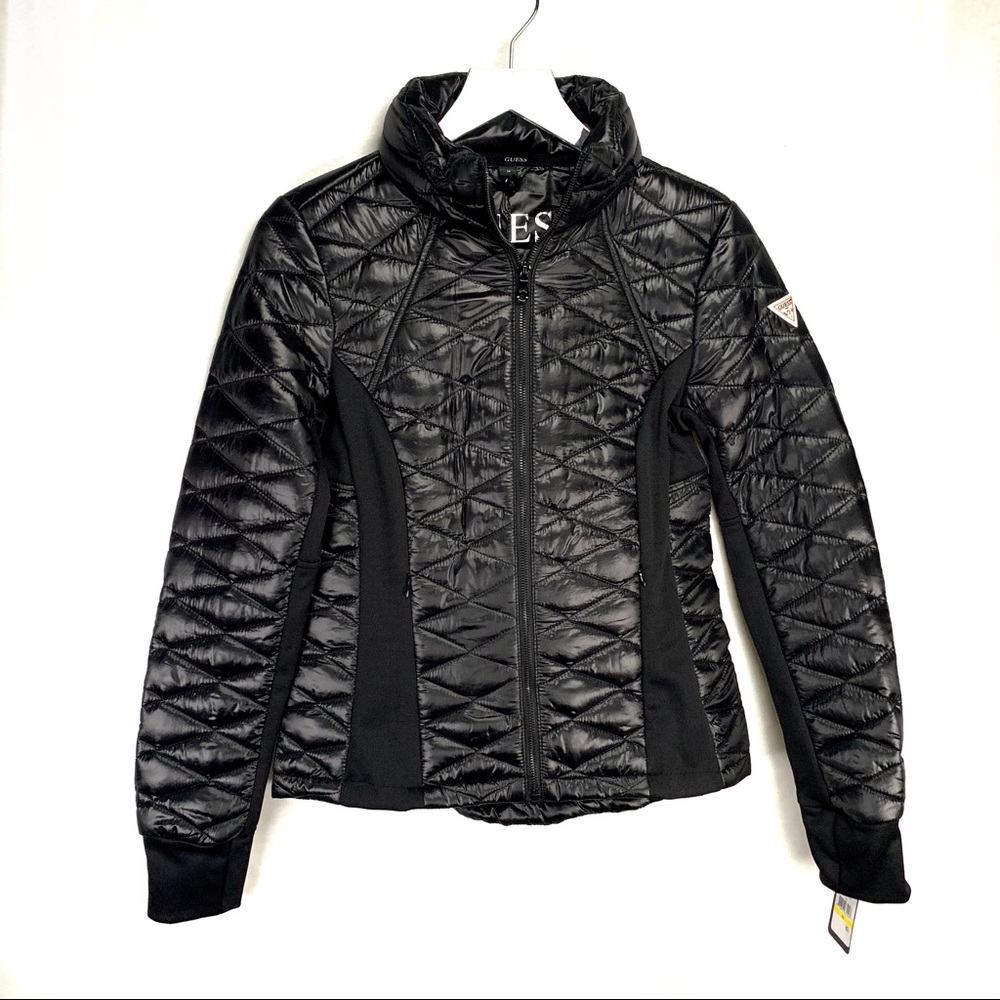GUESS Black Quilted Puffer Jacket $280